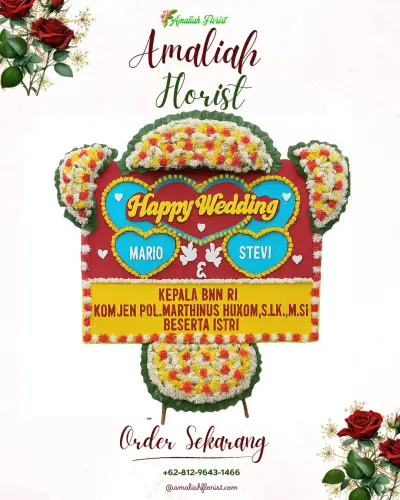 Karangan Papan Bunga Pernikahan di Pasirdoton